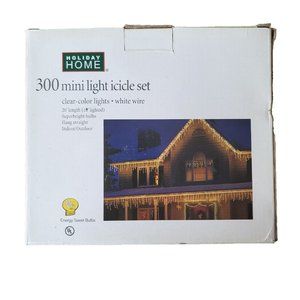 Holiday Christmas Lights Home 300 Mini Light Hang Straight Icicle Set- New